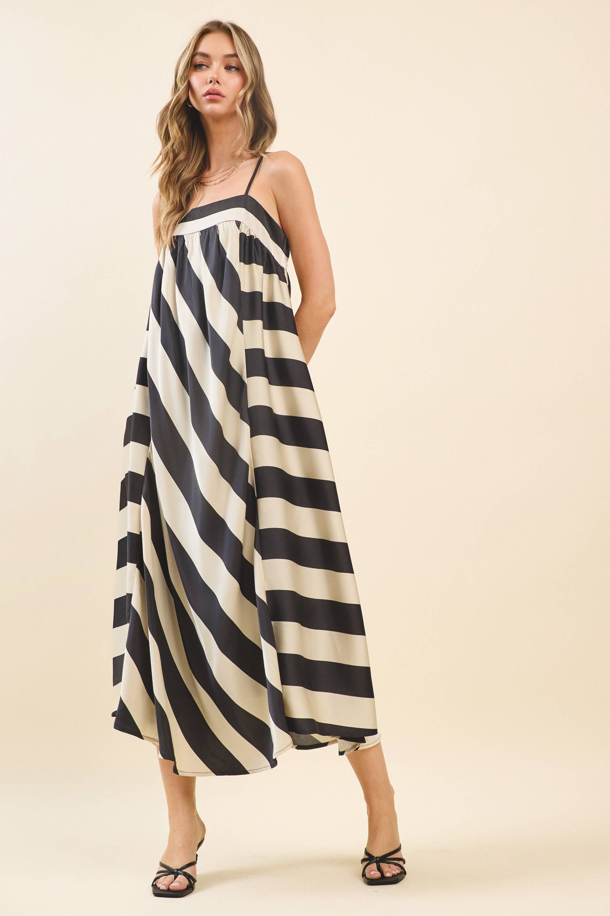 Silky Striped Dress