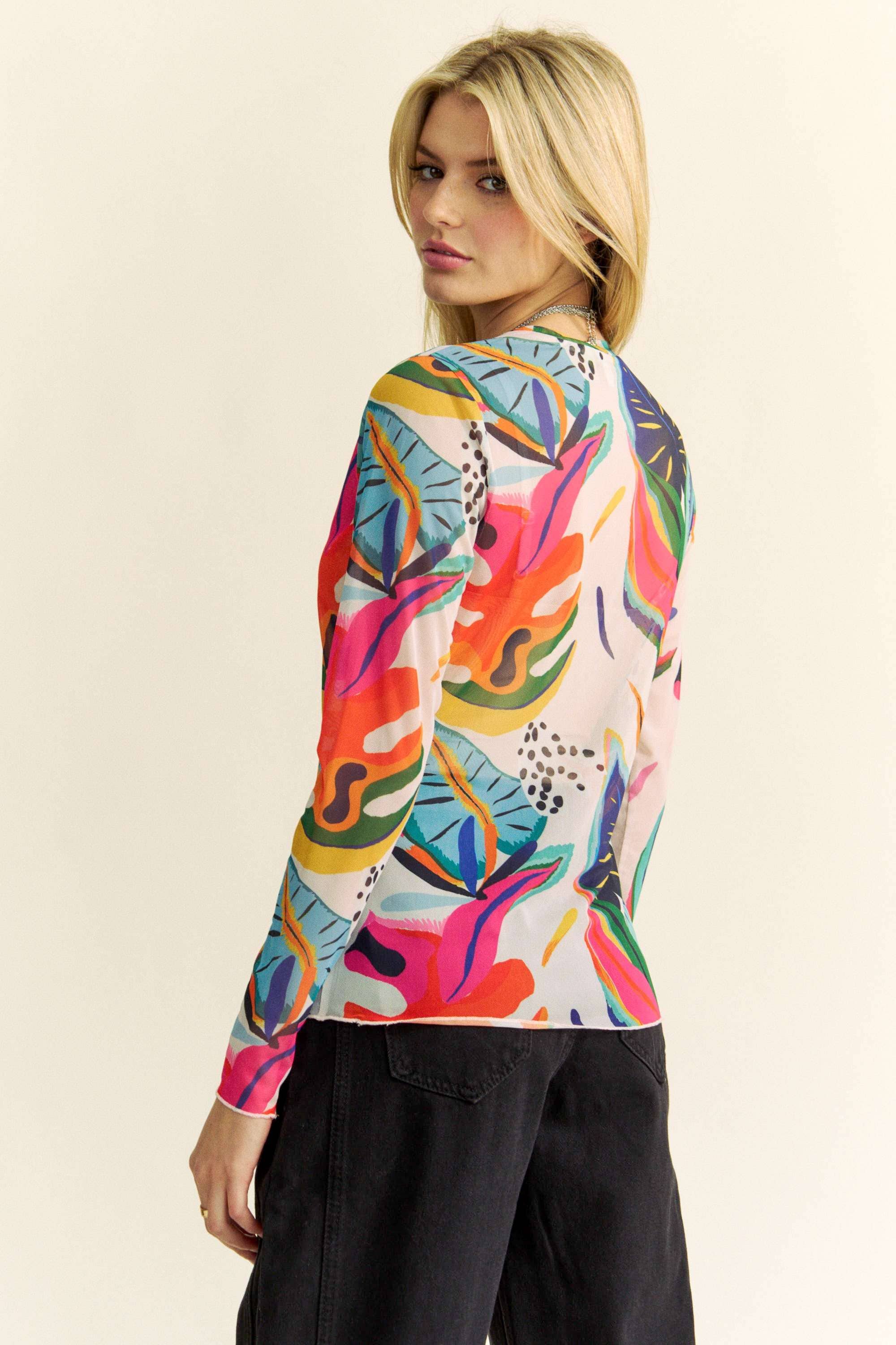 Hot Tropics Mesh Top