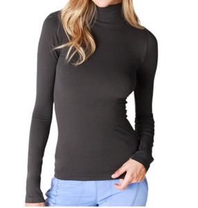 Seamless Mock Neck Long Sleeve Layering Top