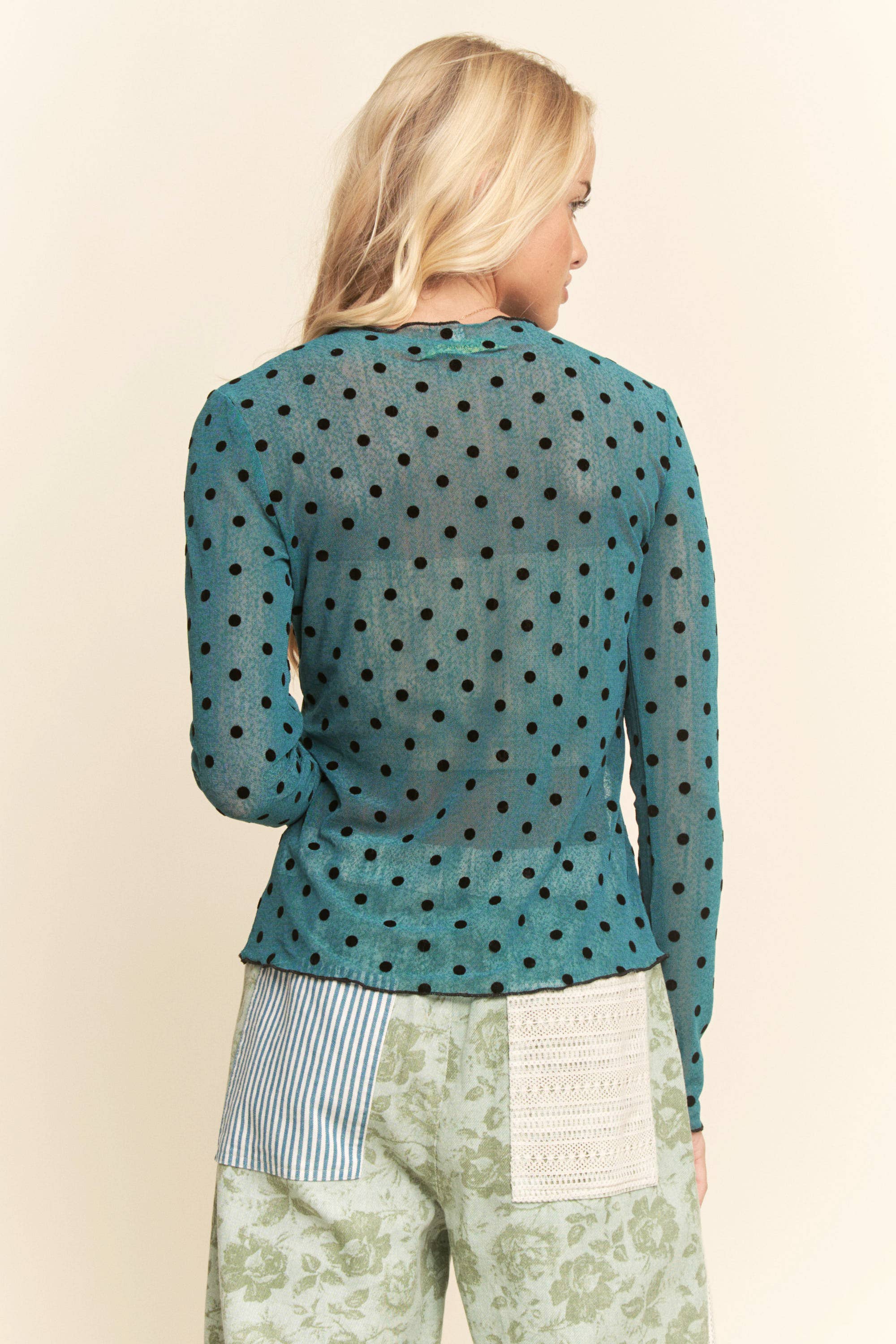 Polka Dot Mesh Top