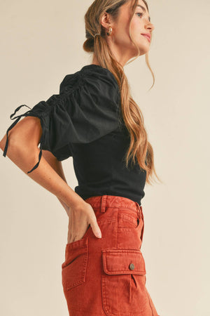 The Ruched Sleeve Rita Top
