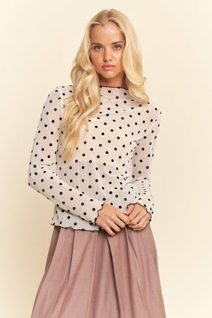 Polka Dot Mesh Top