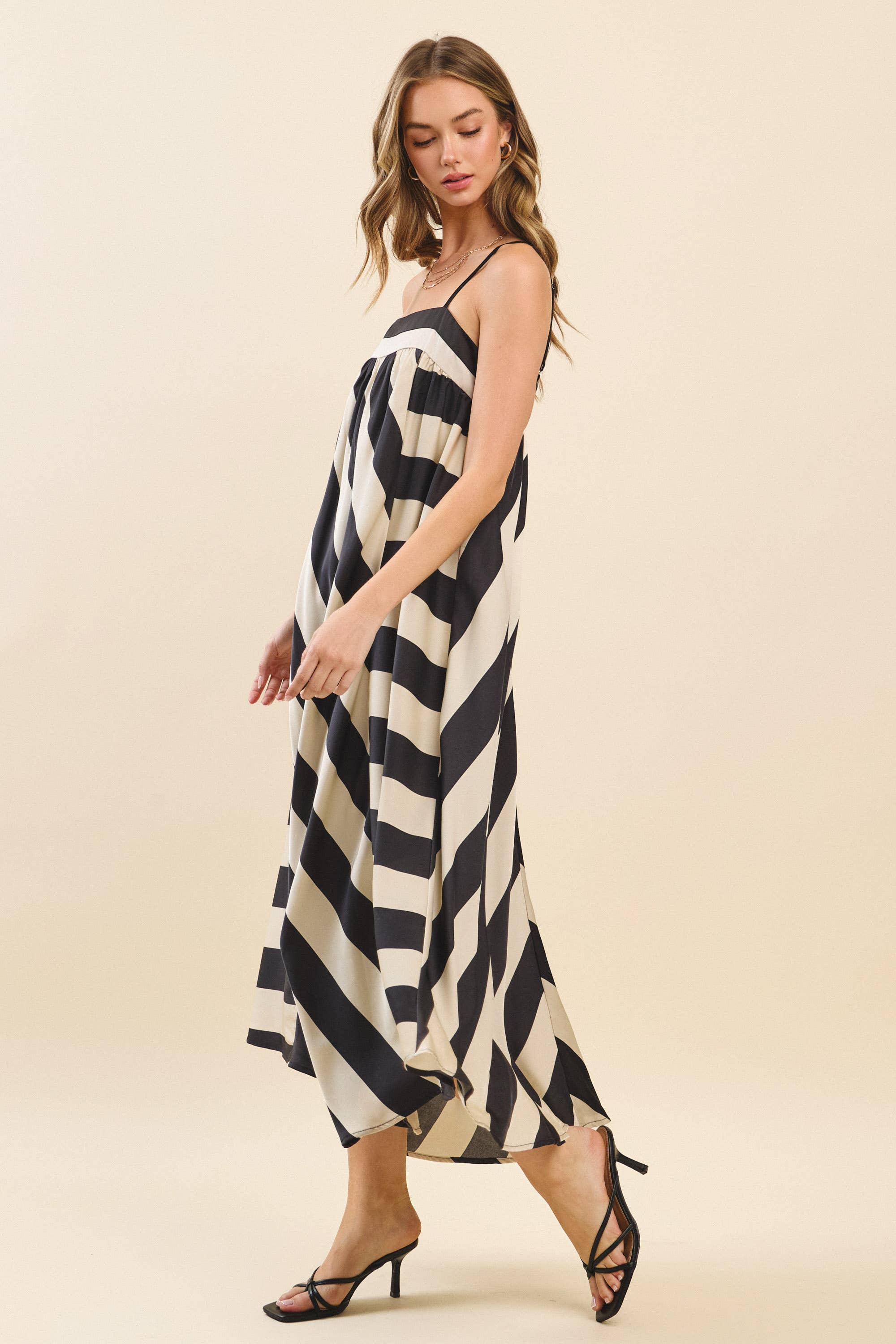 Silky Striped Dress