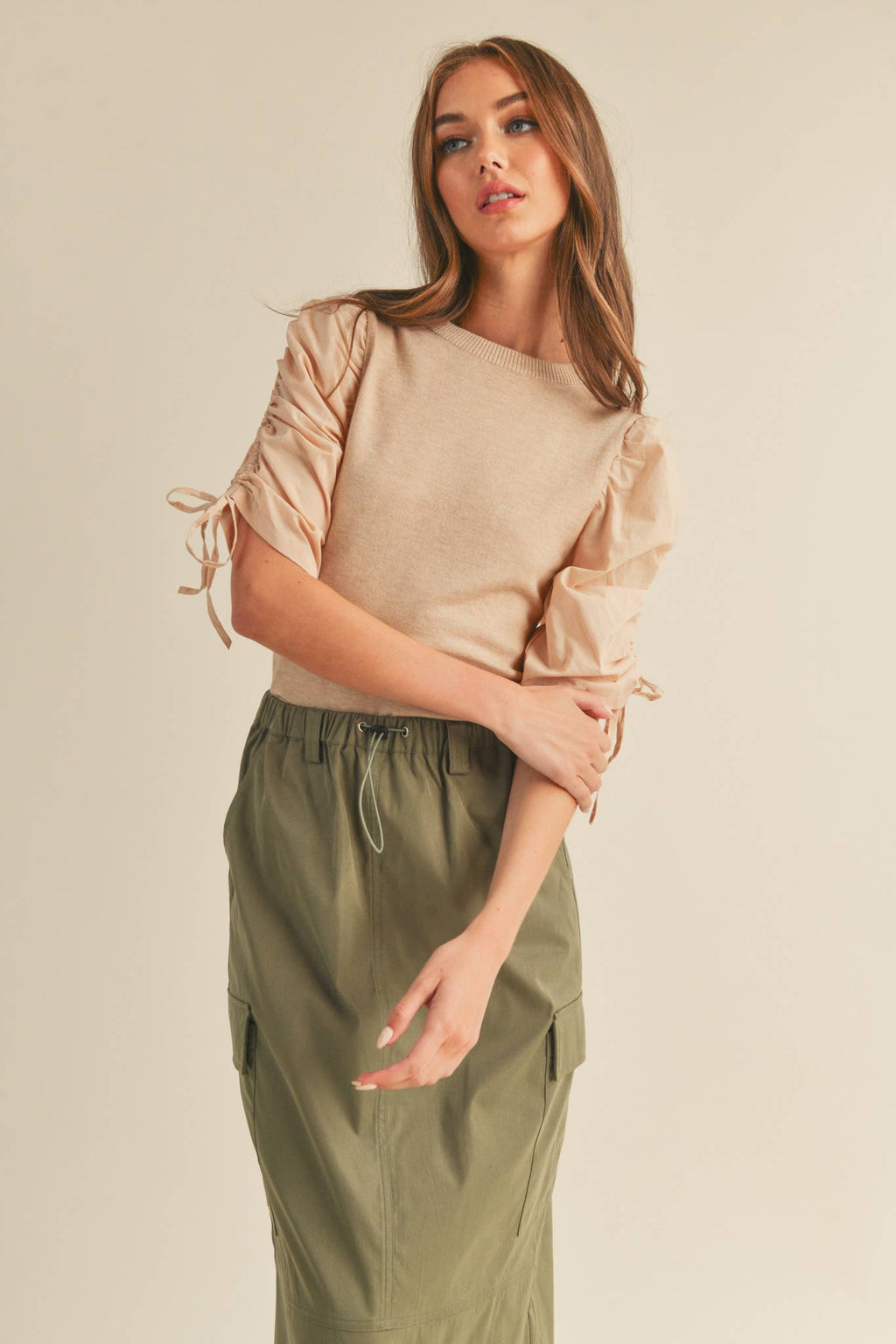The Ruched Sleeve Rita Top