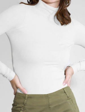 Seamless Mock Neck Long Sleeve Layering Top