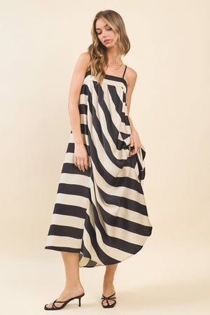 Silky Striped Dress