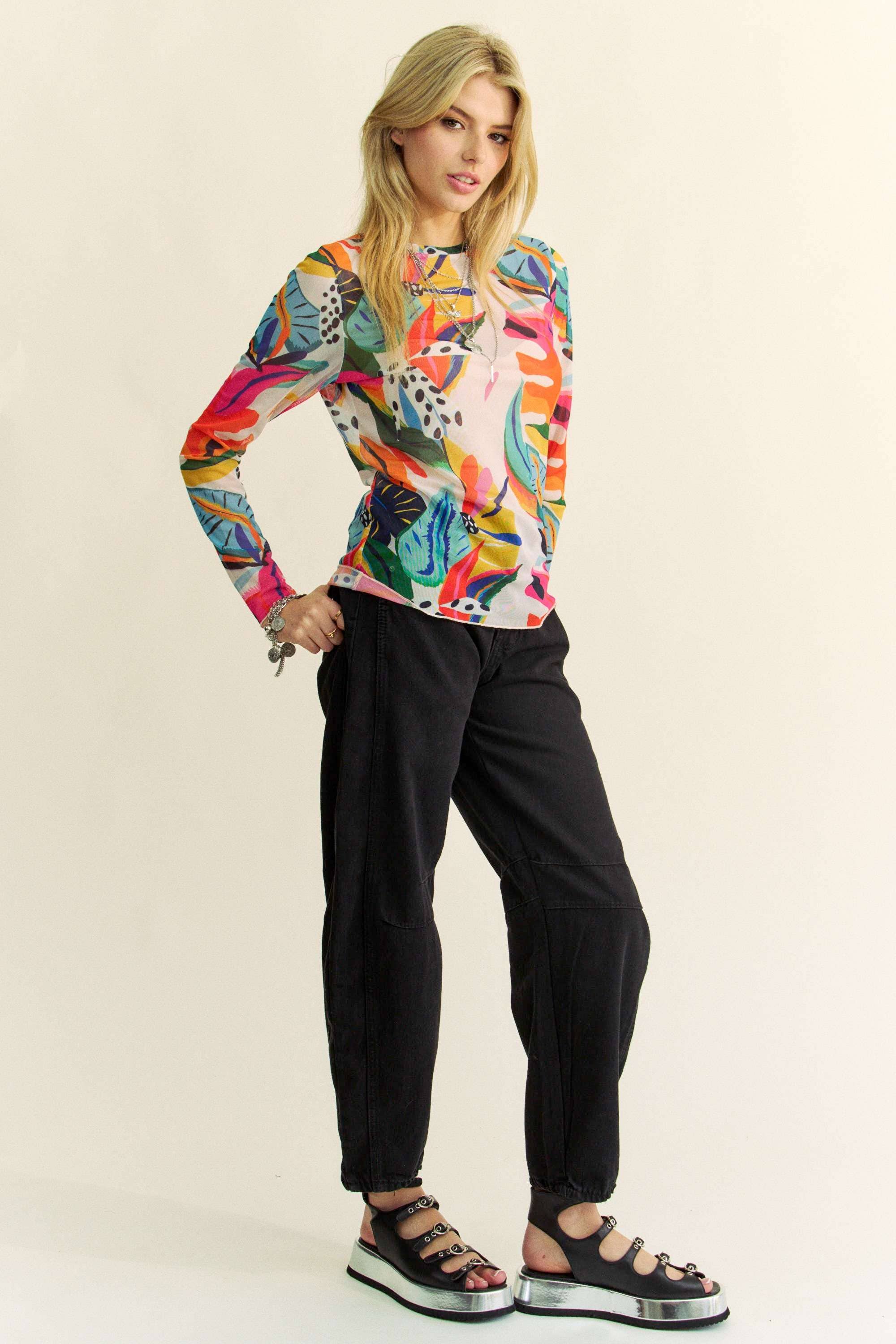 Hot Tropics Mesh Top