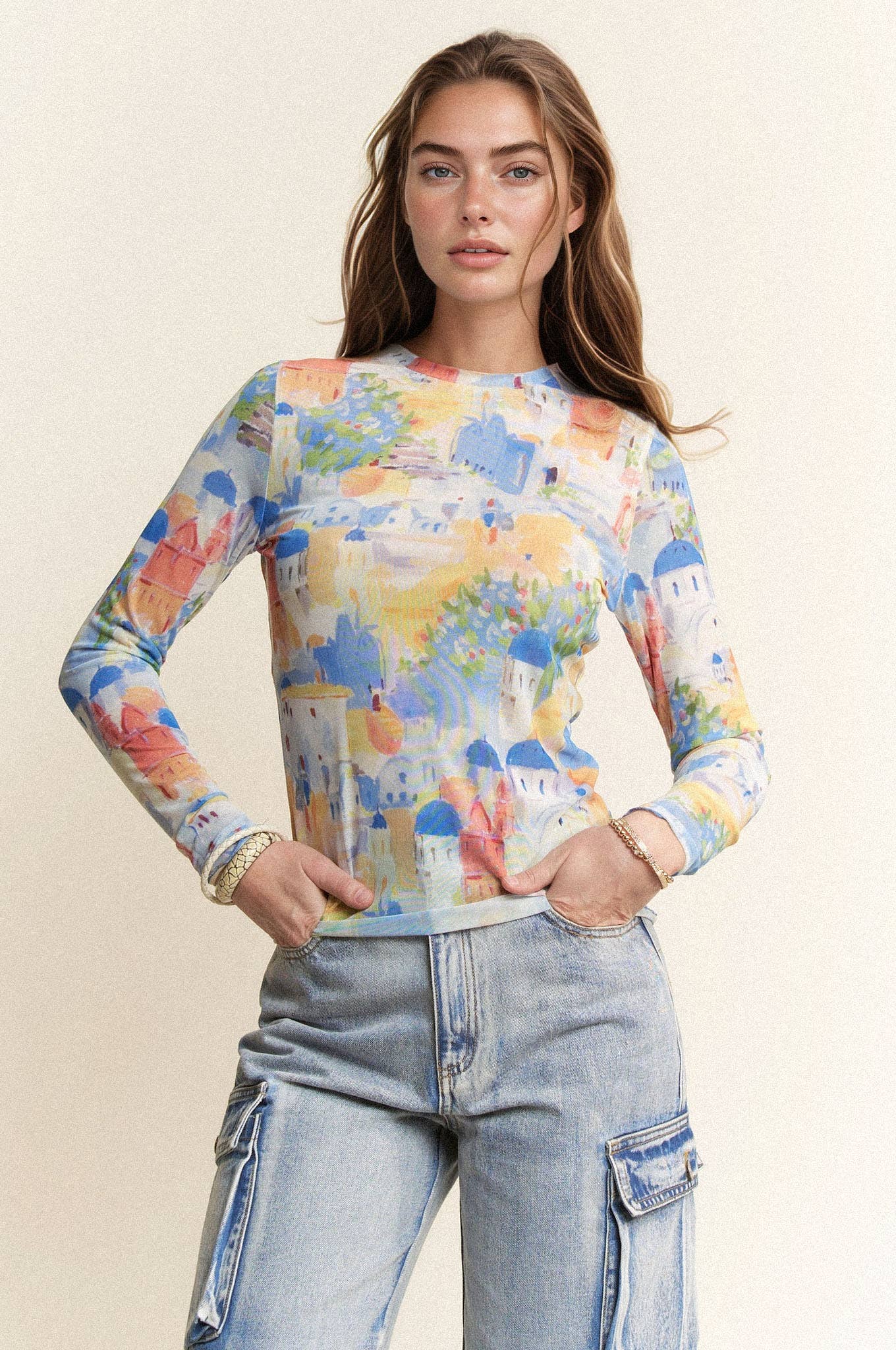 Little Houses Mesh Top