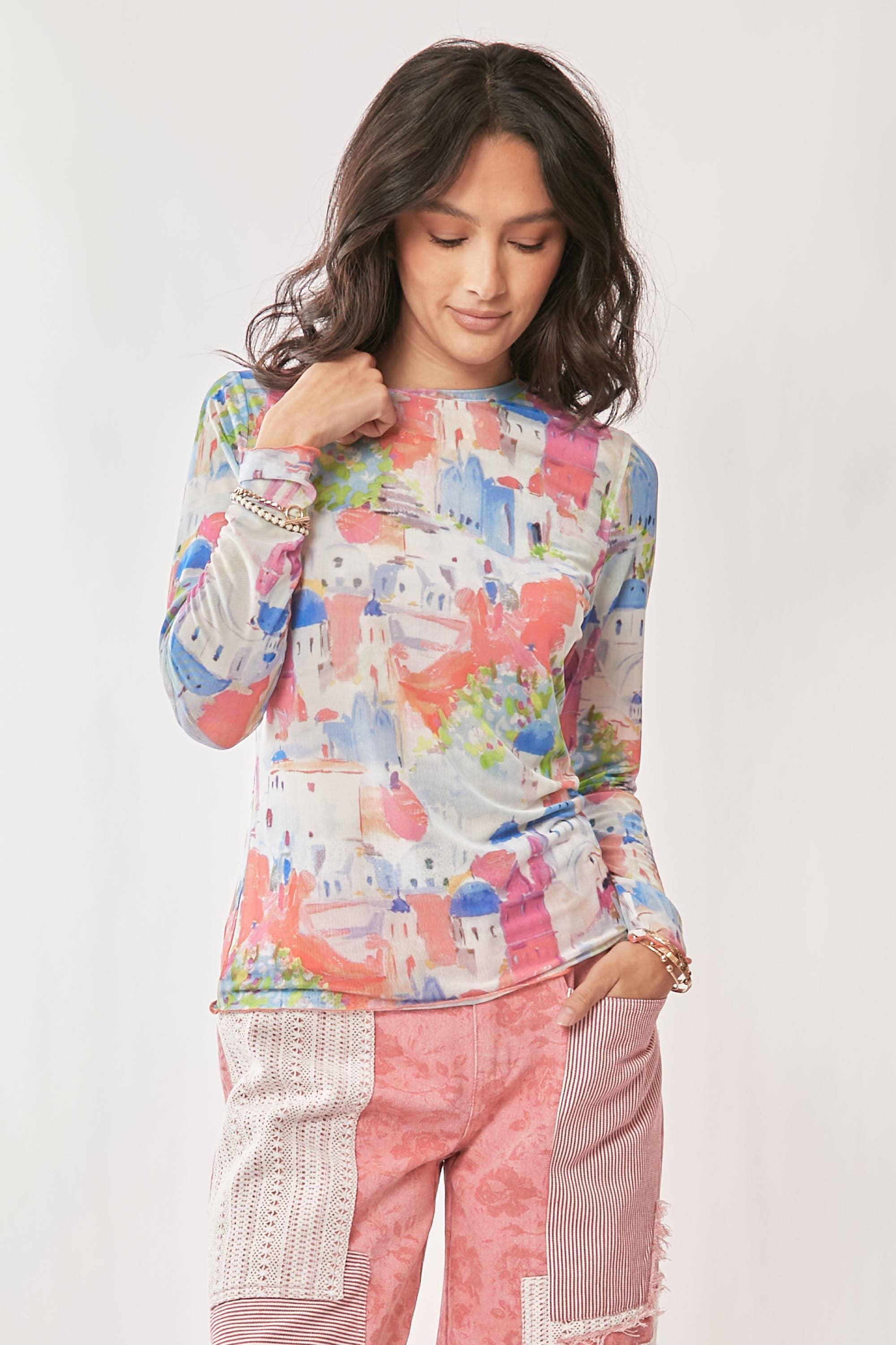 Little Houses Mesh Top