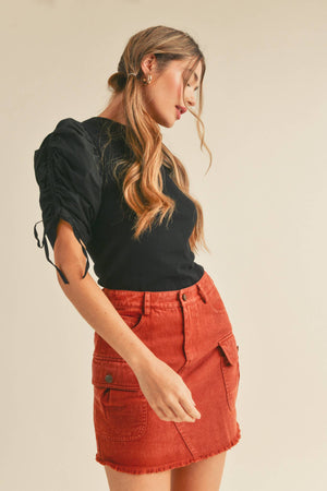 The Ruched Sleeve Rita Top