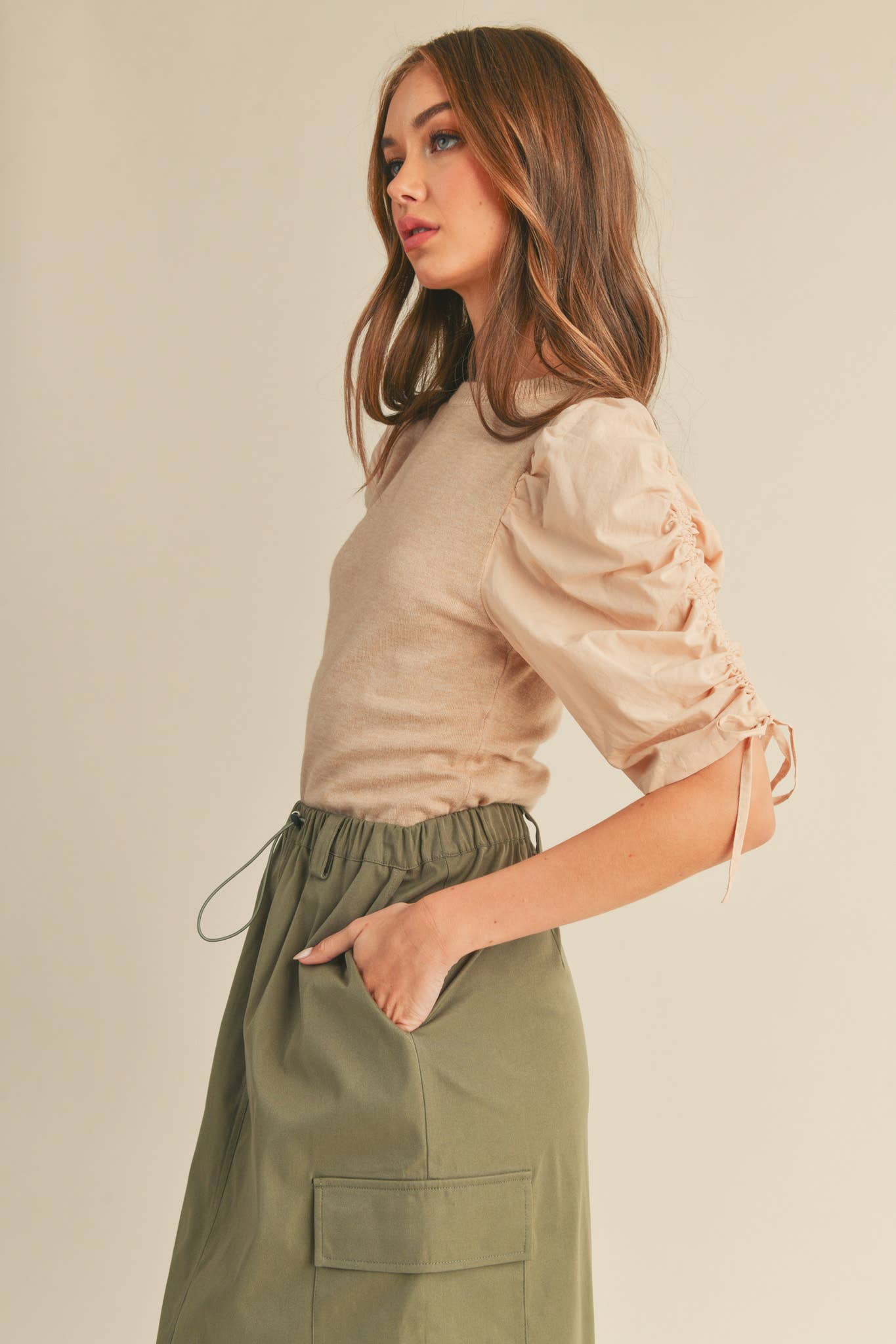 The Ruched Sleeve Rita Top