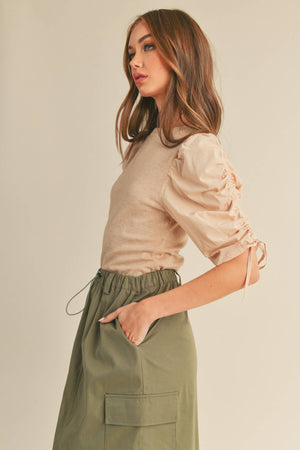 The Ruched Sleeve Rita Top