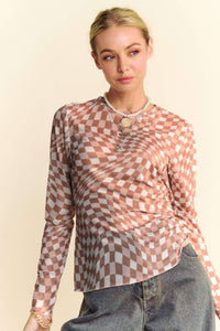 Checker Board Mesh Top