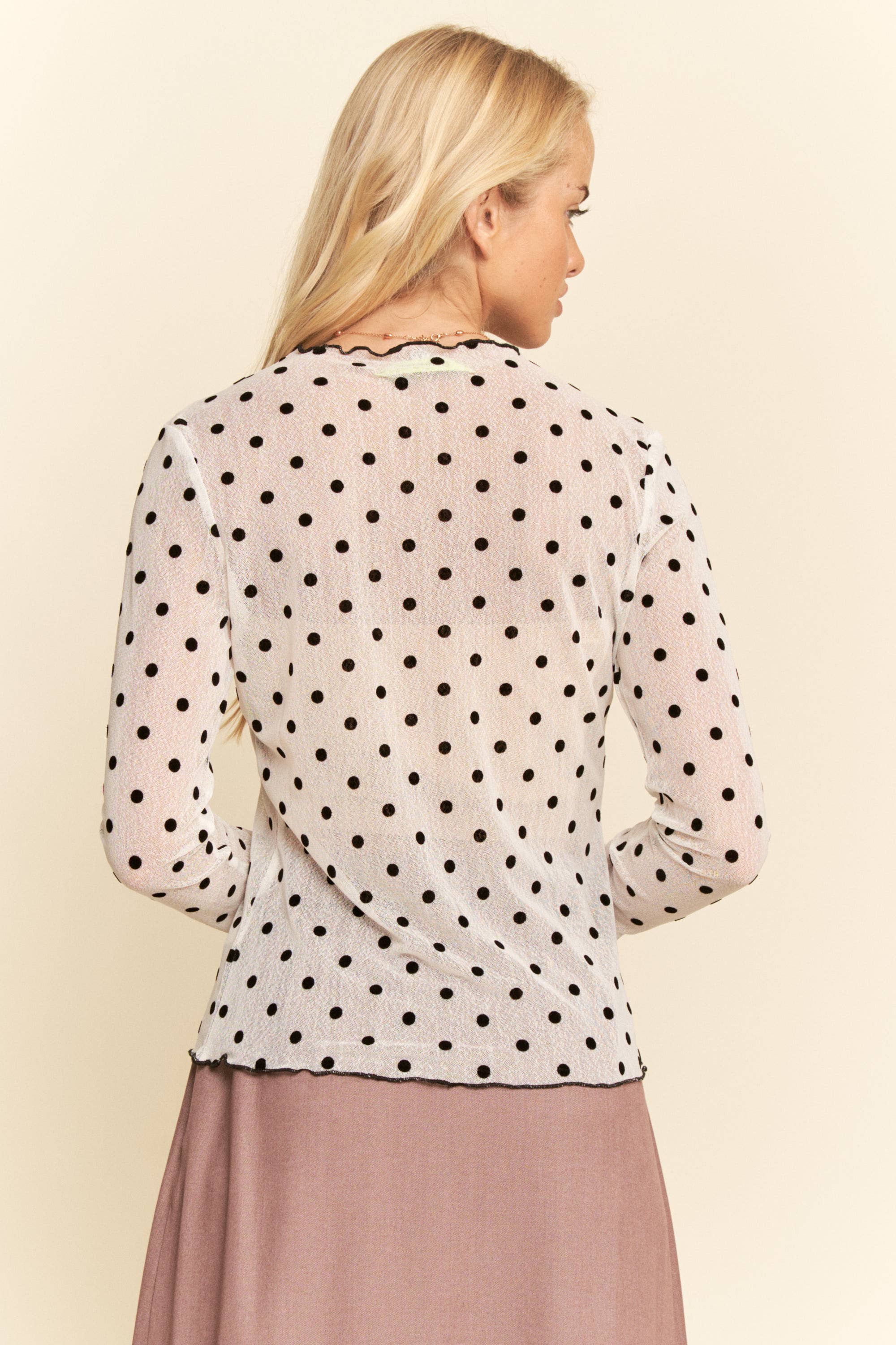 Polka Dot Mesh Top