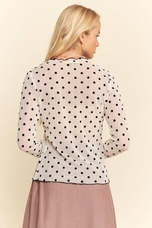 Polka Dot Mesh Top