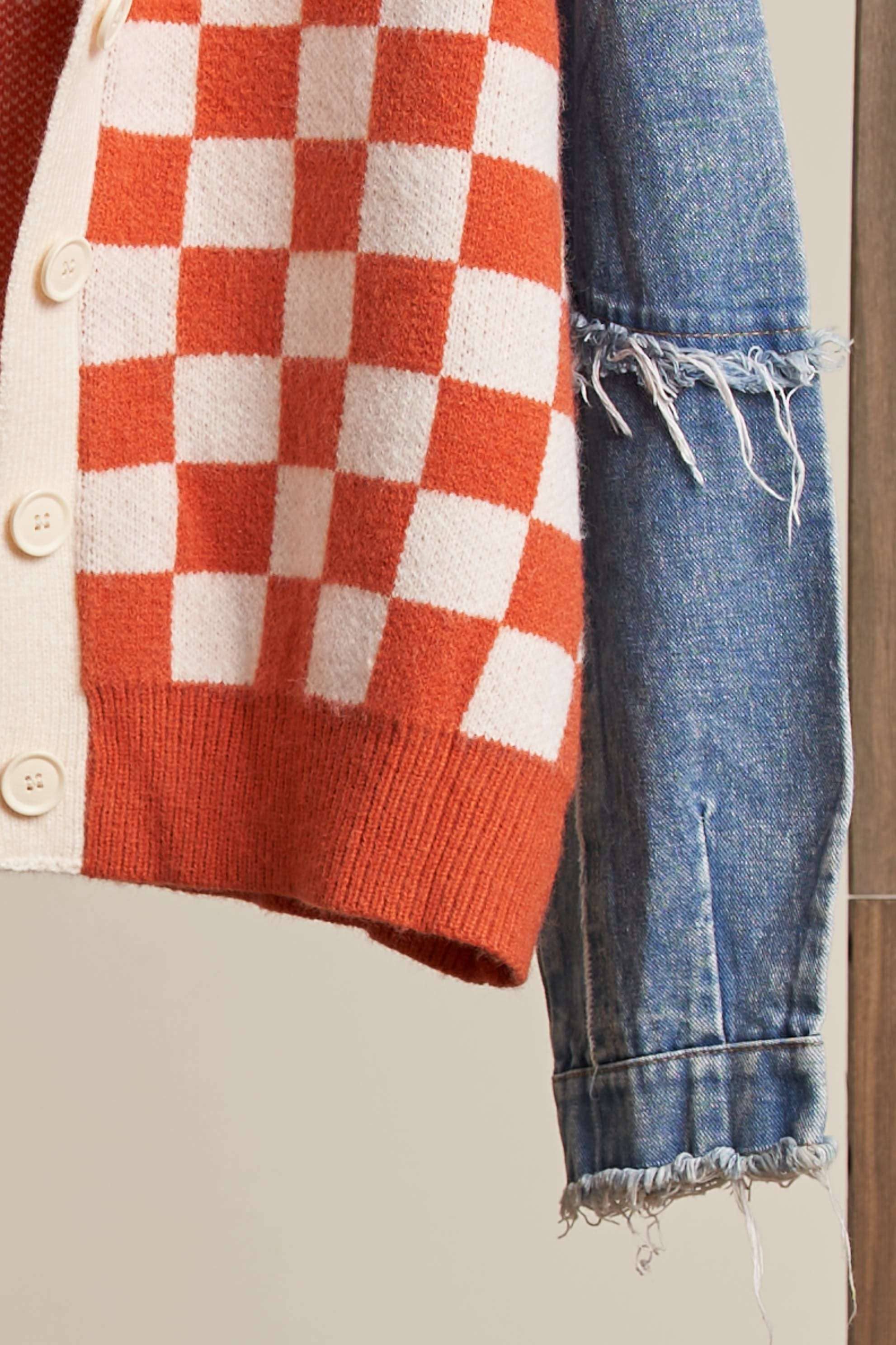 Denim & Checkers Sweater