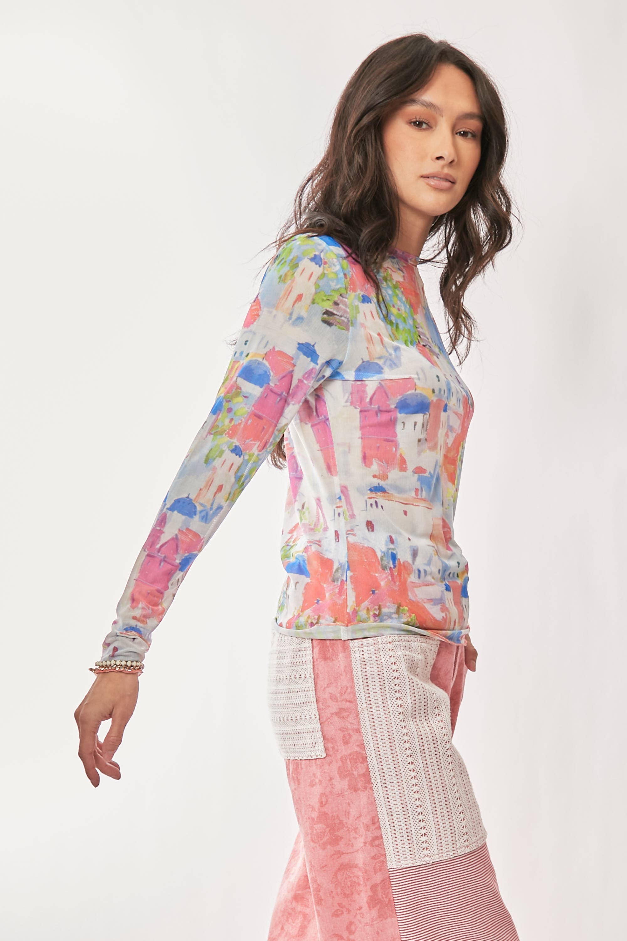 Little Houses Mesh Top